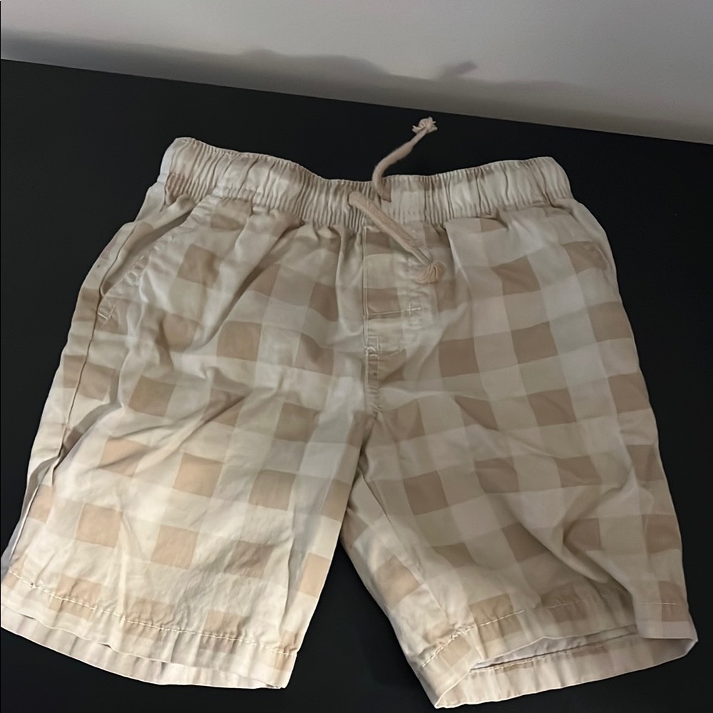 Cat & Jack Cream and Tan Gingham Shorts